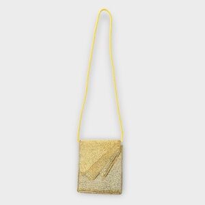 Gold Crossbody Evening Beaded Bag WALBORG vintage 1960s